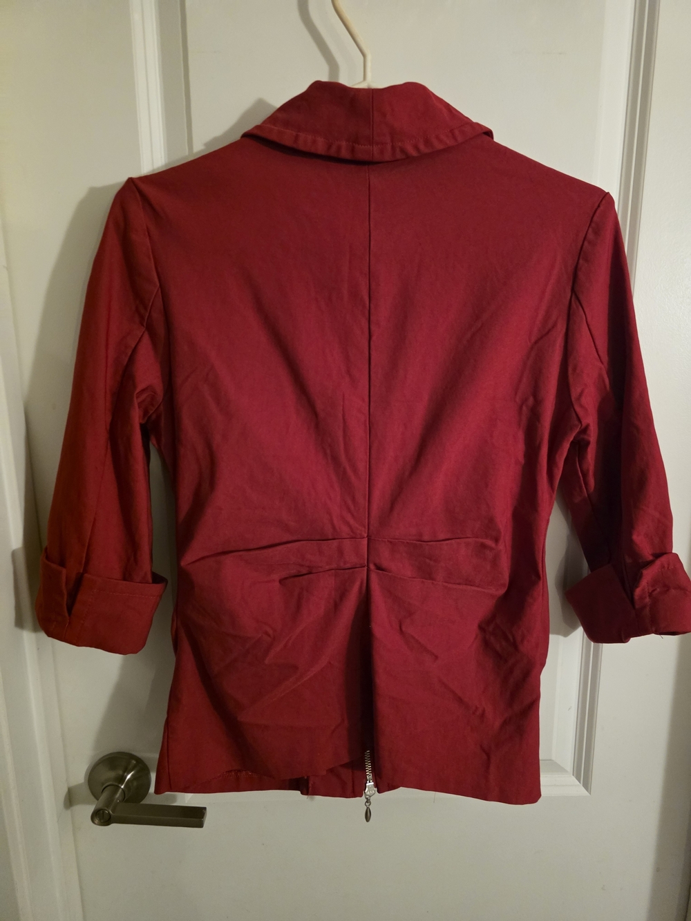 Joseph Ribkoff Red Ruched Zip-Front Jacket - Picture 2 of 5
